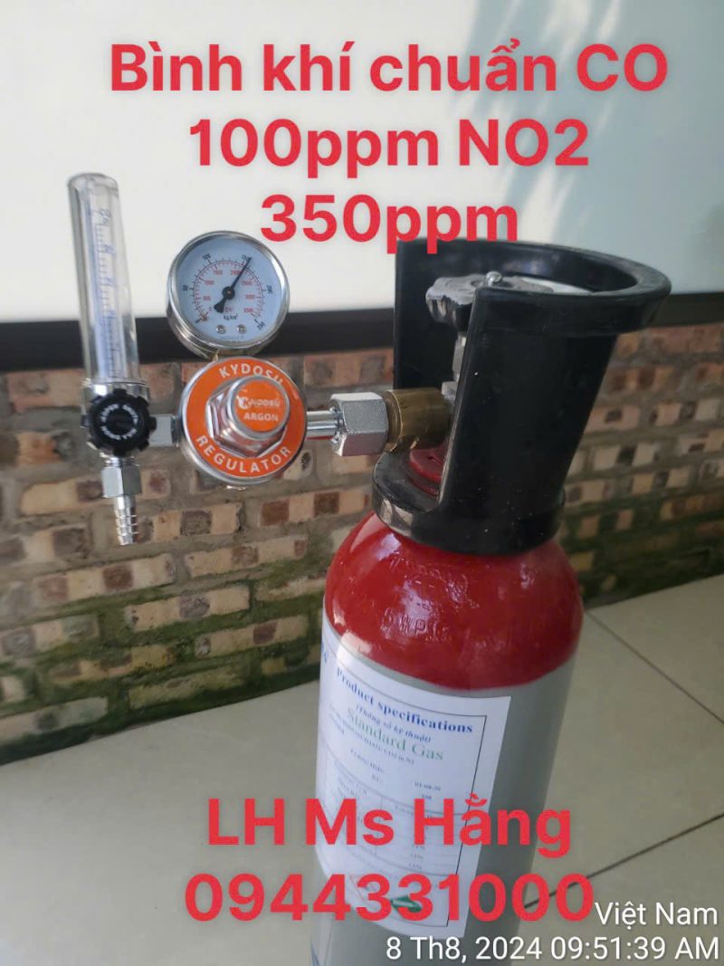 Bình khí chuẩn CO 100ppm NO2 350ppm