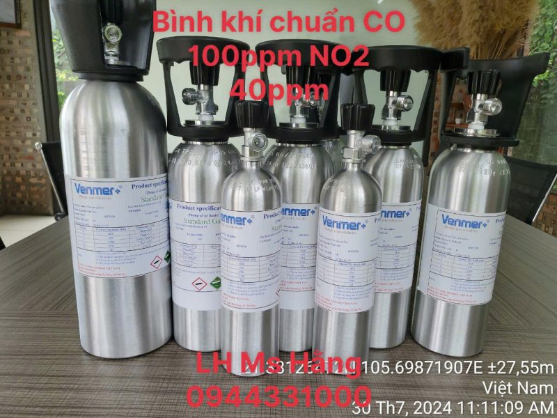 Bình khí chuẩn CO 100ppm NO2 40ppm