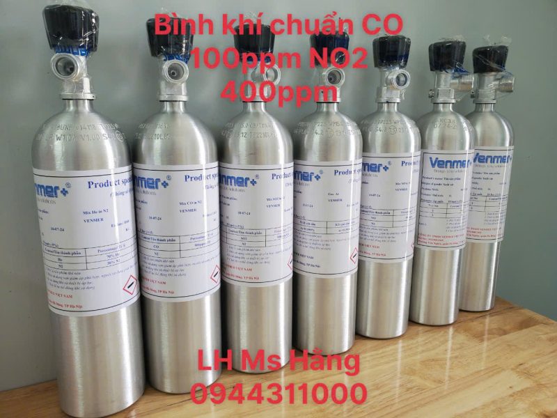 Bình khí chuẩn CO 100ppm NO2 400ppm