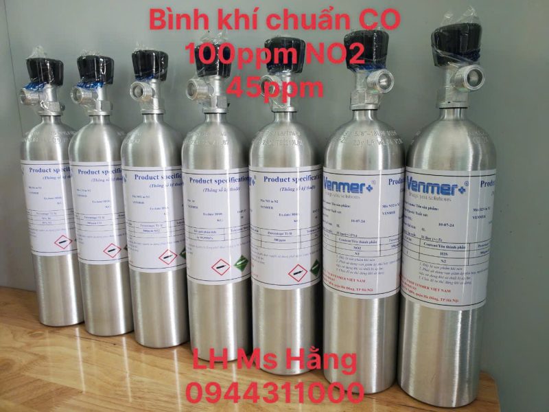 Bình khí chuẩn CO 100ppm NO2 45ppm