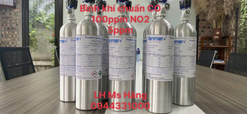 Bình khí chuẩn CO 100ppm NO2 5ppm