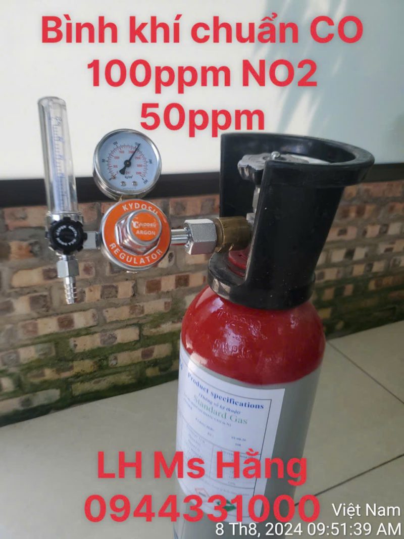 Bình khí chuẩn CO 100ppm NO2 50ppm