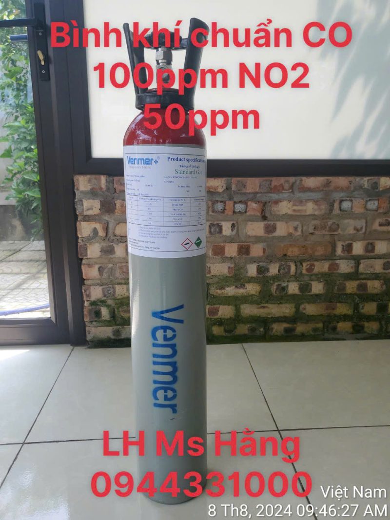 Bình khí chuẩn CO 100ppm NO2 50ppm