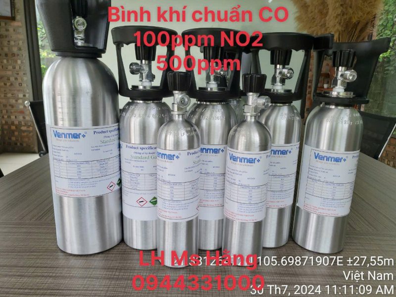 Bình khí chuẩn CO 100ppm NO2 500ppm