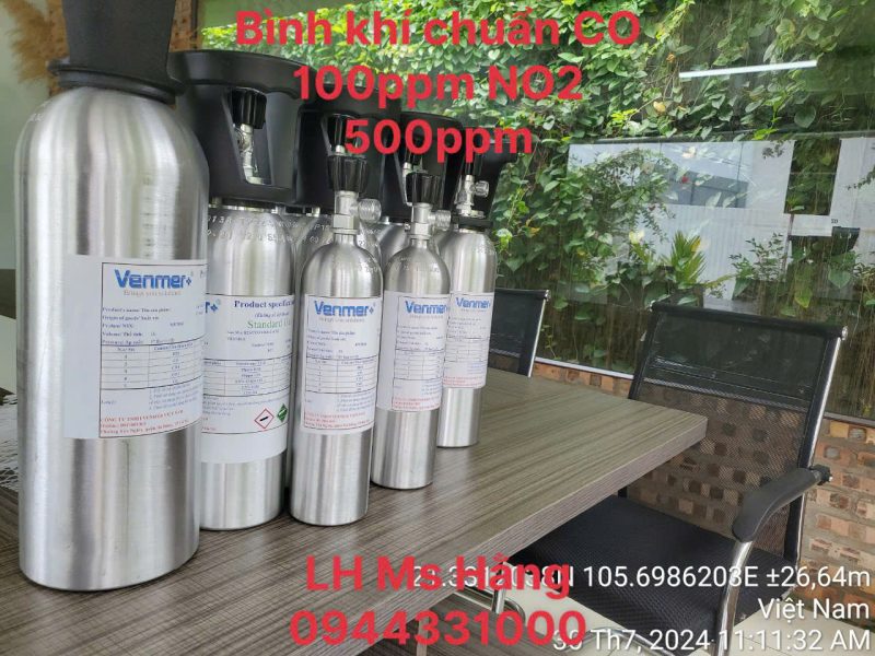 Bình khí chuẩn CO 100ppm NO2 500ppm