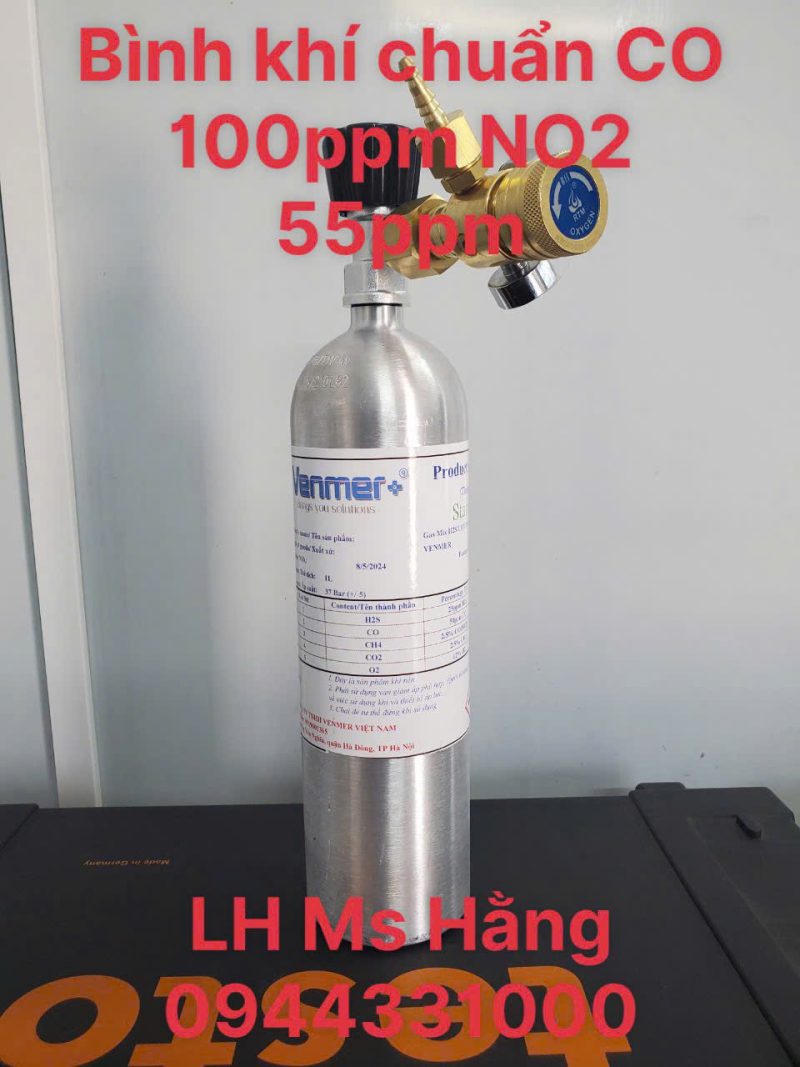 Bình khí chuẩn CO 100ppm NO2 55ppm