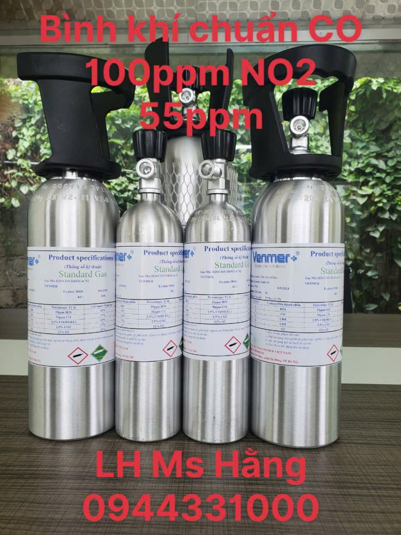 Bình khí chuẩn CO 100ppm NO2 55ppm