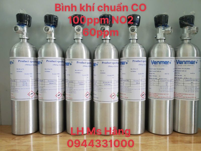 Bình khí chuẩn CO 100ppm NO2 60ppm