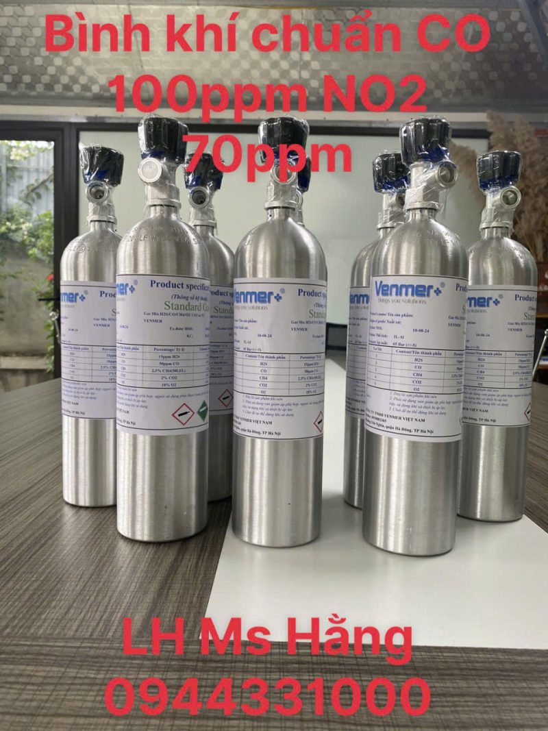 Bình khí chuẩn CO 100ppm NO2 70ppm