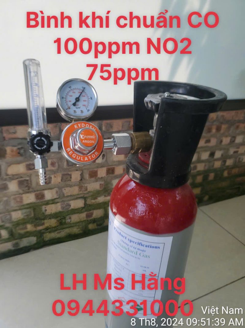 Bình khí chuẩn CO 100ppm NO2 75ppm