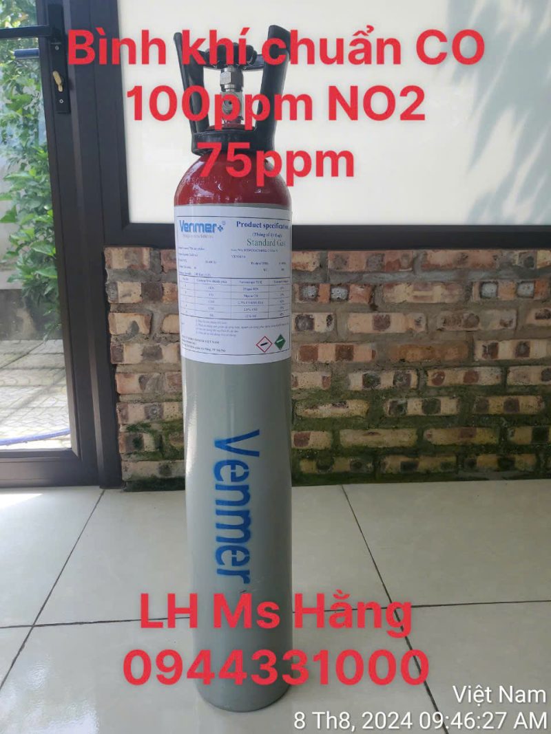 Bình khí chuẩn CO 100ppm NO2 75ppm