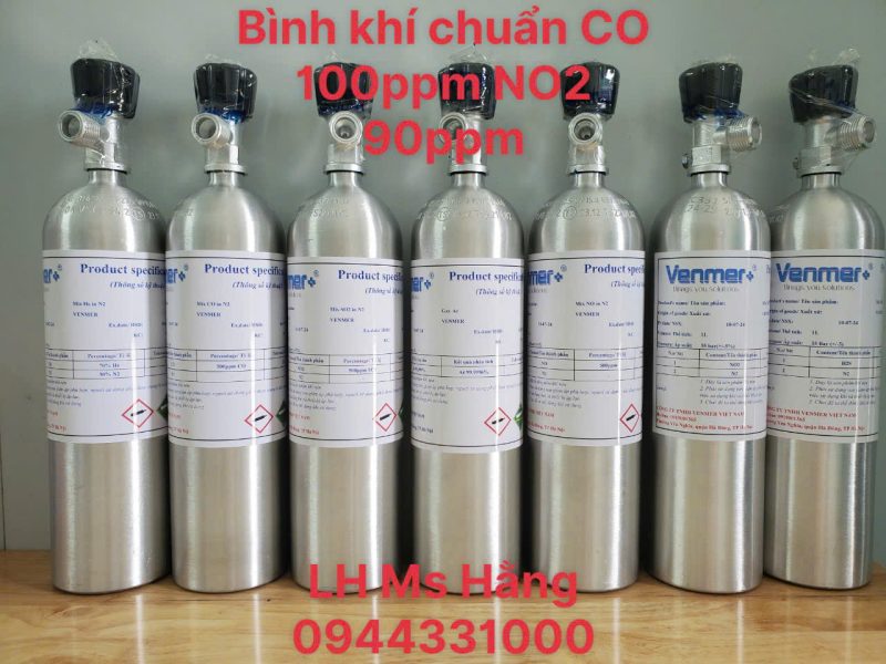 Bình khí chuẩn CO 100ppm NO2 90ppm