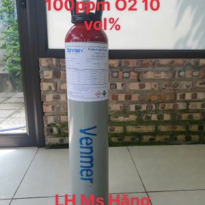 Bình khí chuẩn CO 100ppm O2 10 vol%