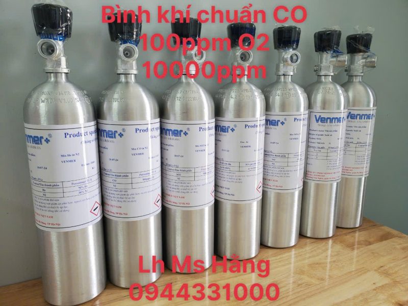 Bình khí chuẩn CO 100ppm O2 10000ppm