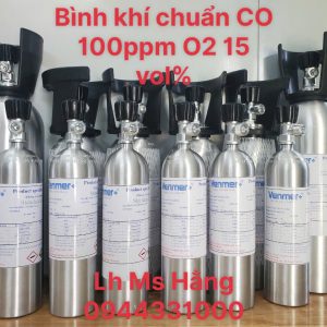 Bình khí chuẩn CO 100ppm O2 15 vol%