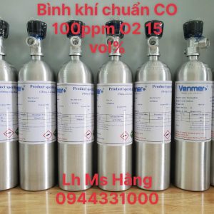 Bình khí chuẩn CO 100ppm O2 15 vol%