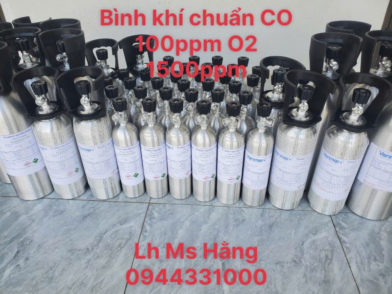 Bình khí chuẩn CO 100ppm O2 1500ppm