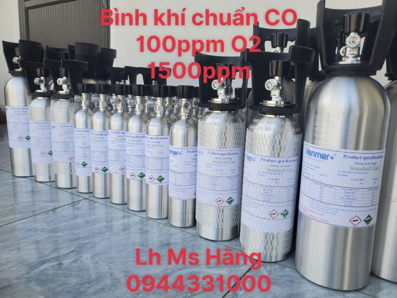 Bình khí chuẩn CO 100ppm O2 1500ppm