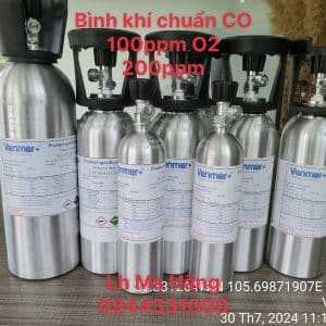 Bình khí chuẩn CO 100ppm O2 200ppm