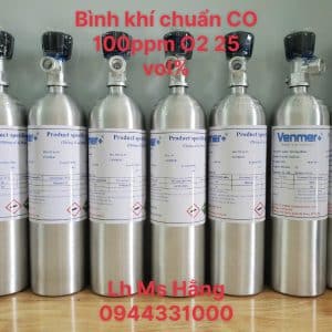 Bình khí chuẩn CO 100ppm O2 25vol%