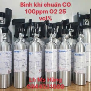 Bình khí chuẩn CO 100ppm O2 25vol%