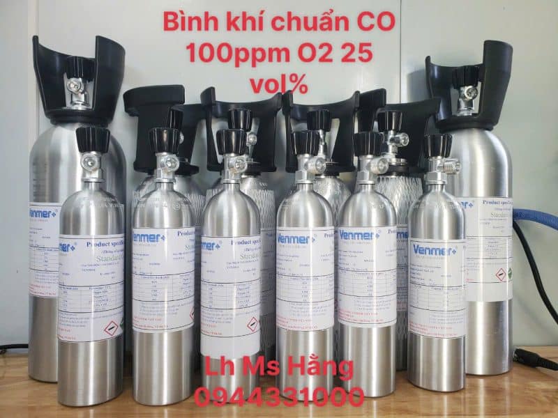 Bình khí chuẩn CO 100ppm O2 25vol%