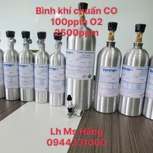 Bình khí chuẩn CO 100ppm O2 2500ppm