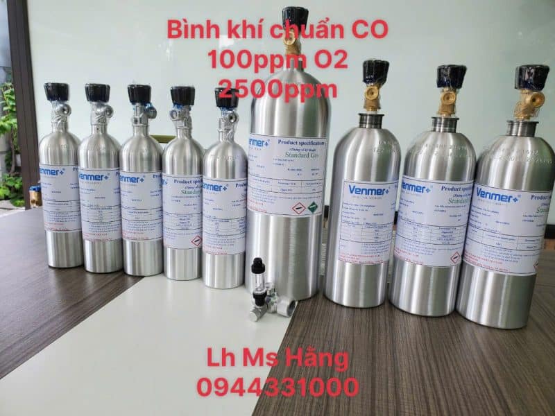 Bình khí chuẩn CO 100ppm O2 2500ppm