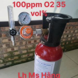 Bình khí chuẩn CO 100ppm O2 35 vol%