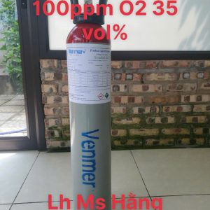 Bình khí chuẩn CO 100ppm O2 35 vol%