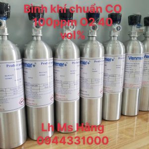 Bình khí chuẩn CO 100ppm O2 40 vol%