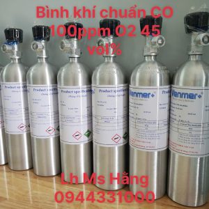 Bình khí chuẩn CO 100ppm O2 45 vol%