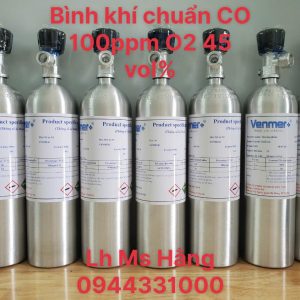 Bình khí chuẩn CO 100ppm O2 45 vol%