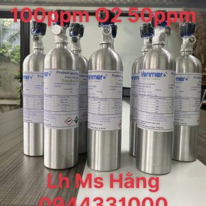 Bình khí chuẩn CO 100ppm O2 50ppm