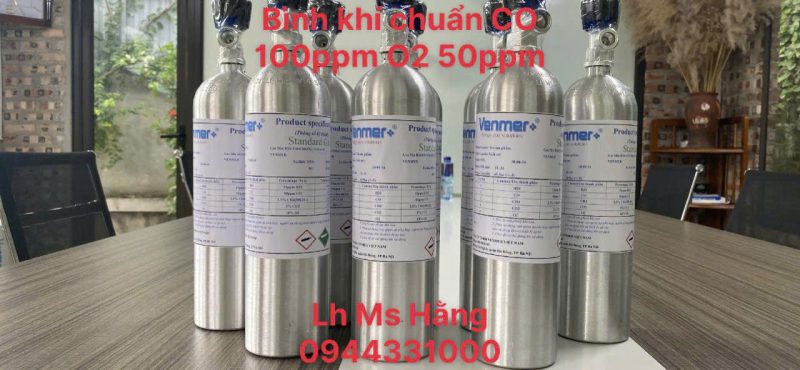 Bình khí chuẩn CO 100ppm O2 50ppm