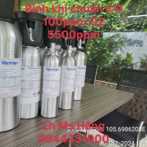 Bình khí chuẩn CO 100ppm O2 5500ppm