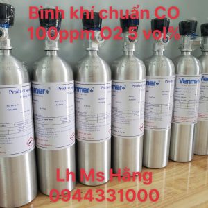 Bình khí chuẩn CO 100ppm O2 5 vol%