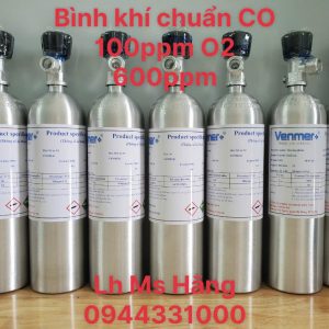 Bình khí chuẩn CO 100ppm O2 600ppm