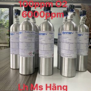 Bình khí chuẩn CO 100ppm O2 6000ppm