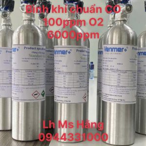 Bình khí chuẩn CO 100ppm O2 6000ppm