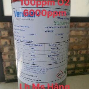 Bình khí chuẩn CO 100ppm O2 6000ppm