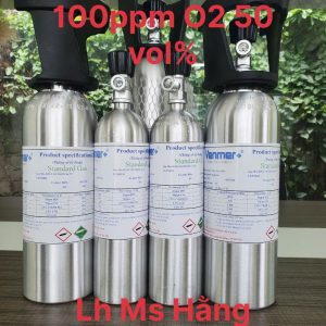 Bình khí chuẩn CO 100ppm O2 50 vol%