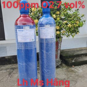 Bình khí chuẩn CO 100ppm O2 7 vol%