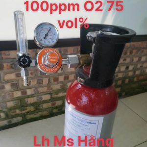 Bình khí chuẩn CO 100ppm O2 75 vol%