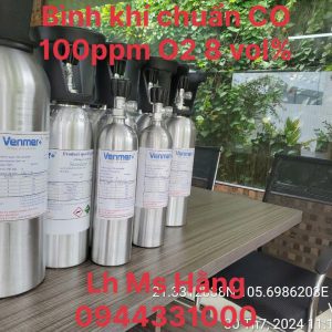 Bình khí chuẩn CO 100ppm O2 8 vol%