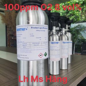 Bình khí chuẩn CO 100ppm O2 8 vol%