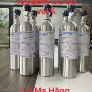 Bình khí chuẩn CO 100ppm O2 80 vol%