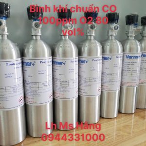 Bình khí chuẩn CO 100ppm O2 80 vol%