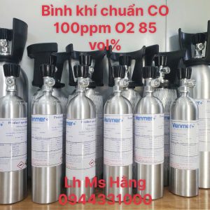 Bình khí chuẩn CO 100ppm O2 85 vol%