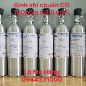 Bình khí chuẩn CO 100ppm O2 9 vol%